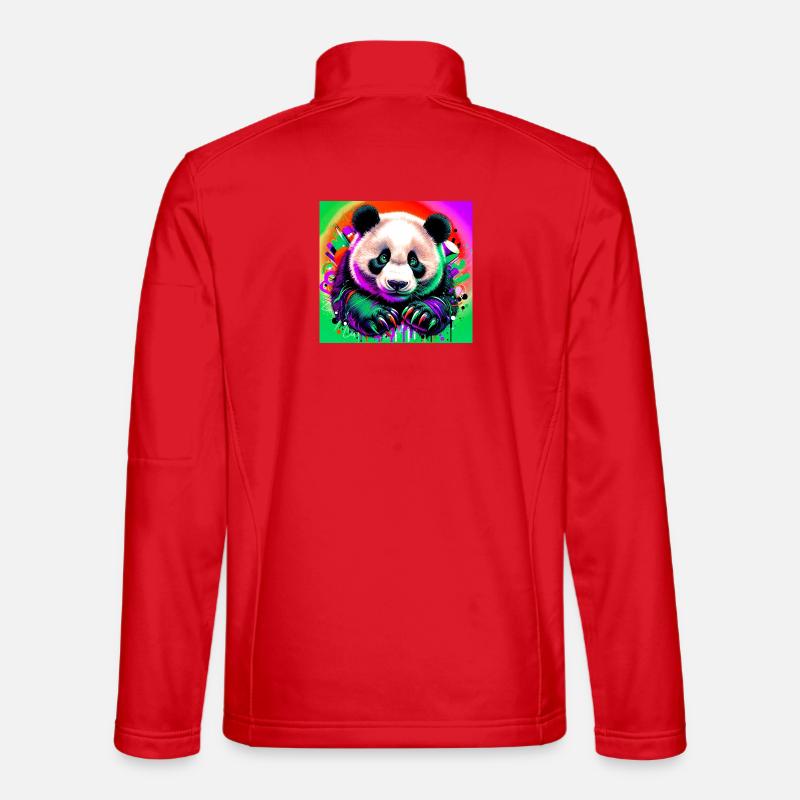 panda - Unisex Softshell Jacket - red
