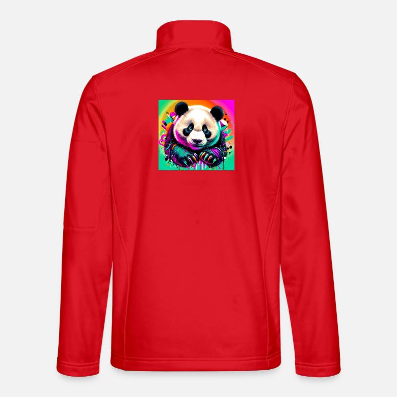panda - Unisex Softshell Jacket - red