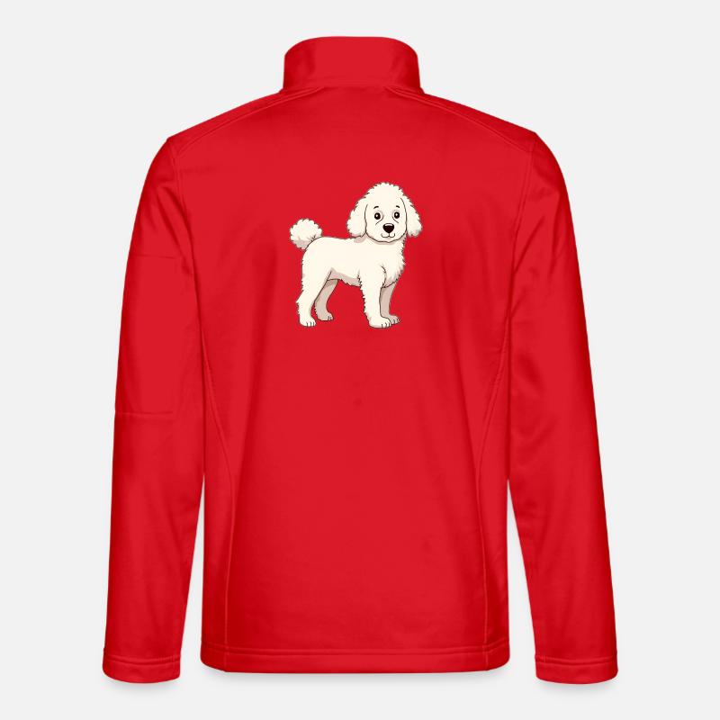 White Poodle - Unisex Softshell Jacket - red