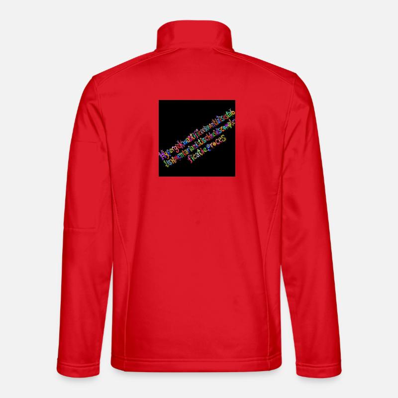 Regenbogentypografie auf schwarzem Hintergrund - Unisex Softshelljacke - Rot