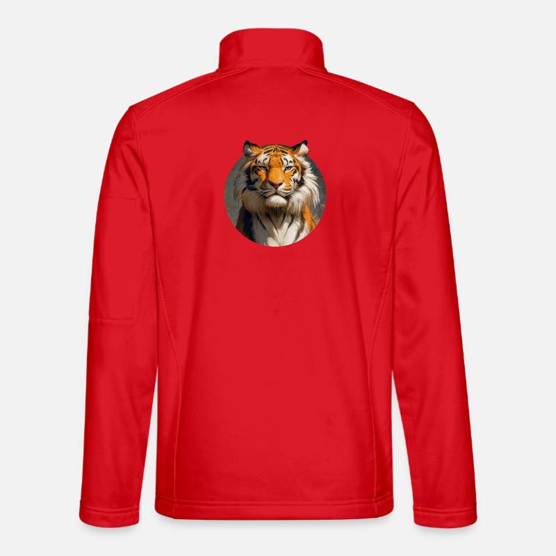 Tiger-Design - Unisex Softshelljacke - Rot