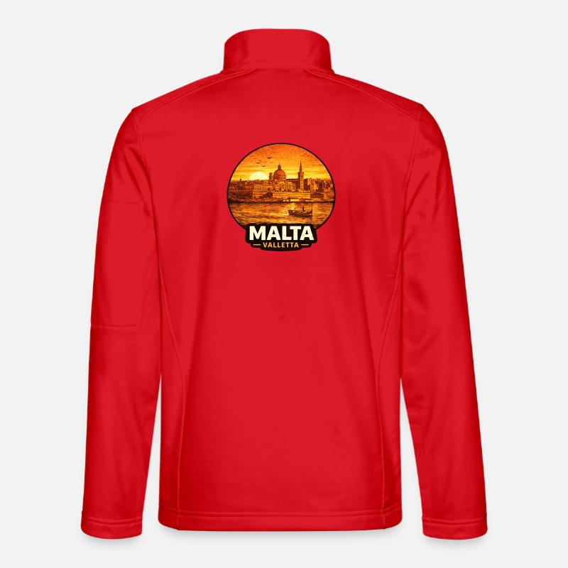 Malta Valletta Skyline Sunset Unisex Softshell Jacket