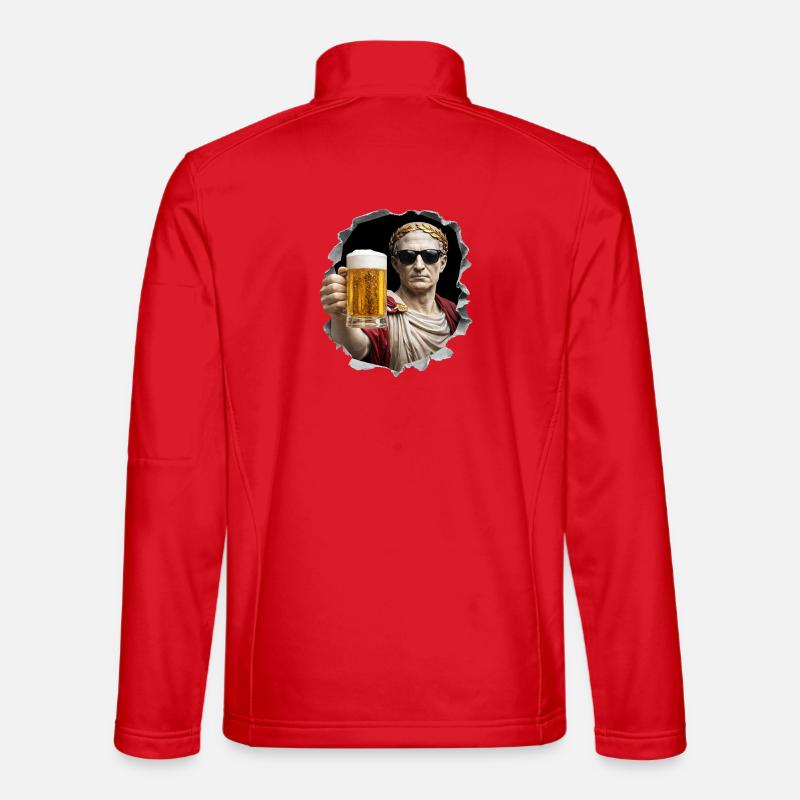  Caesar mit Bier und Sonnenbrille - Unisex Softshelljacke - Rot