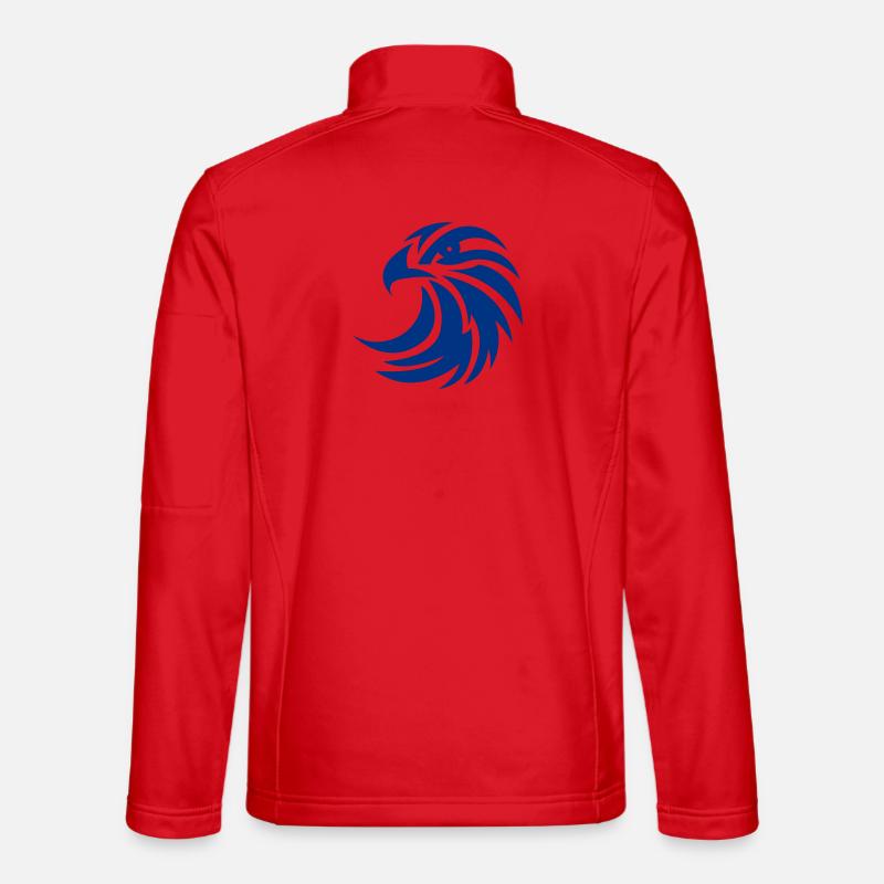 Blue Phoenix Circle Design - Unisex Softshell Jacket - red