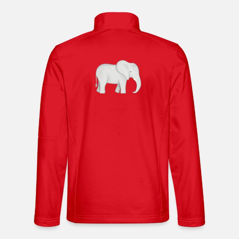 Weißer Elefant Zeichnung - Unisex Softshelljacke - Rot