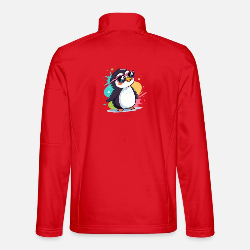 Pingouin cool pop lunettes roses Veste en tissu softshell Unisexe