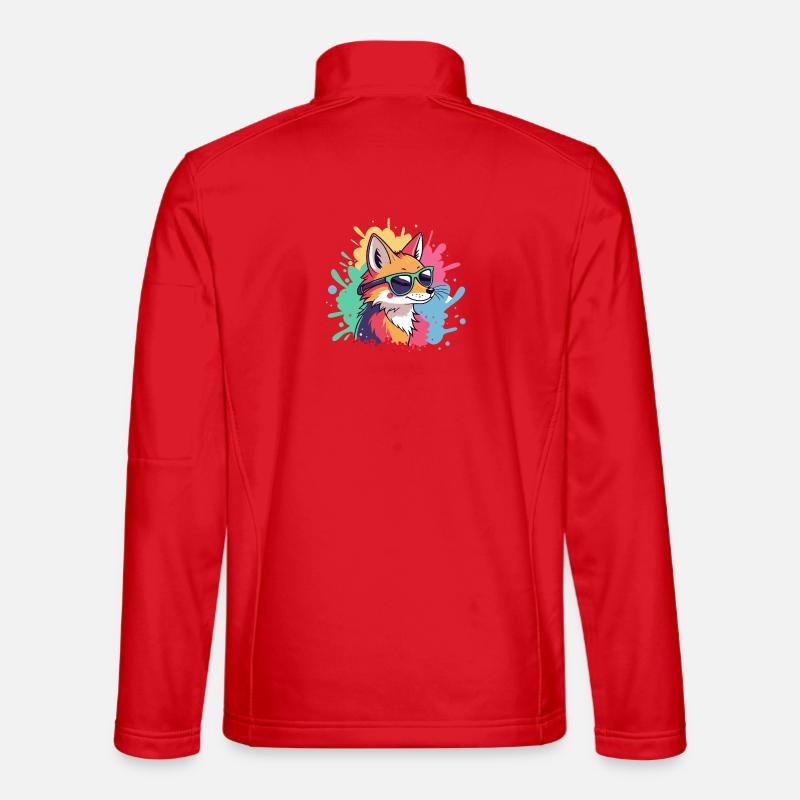 Fox Pop Art Bunte Brille Unisex Softshelljacke