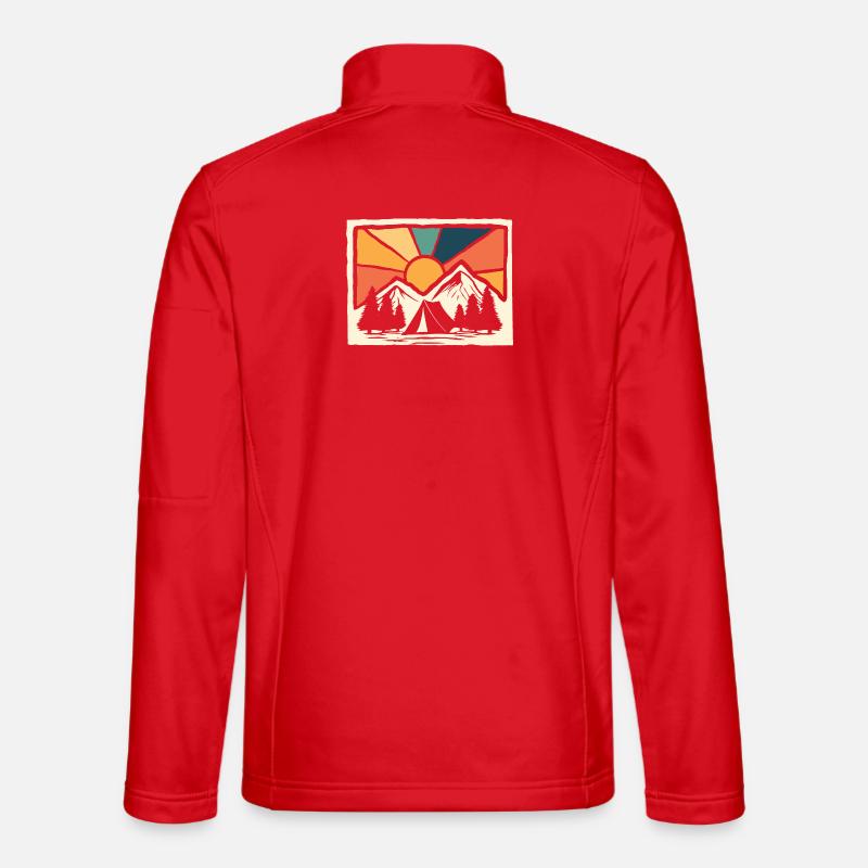 Bergcamping Wandern Forstpfadfinder Camper - Unisex Softshelljacke - Rot