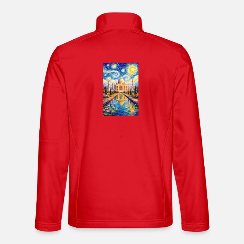 Taj Mahal Sternennacht Impression - Unisex Softshelljacke - Rot