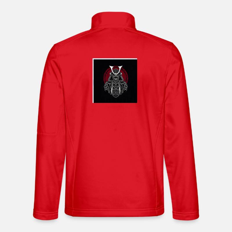 Samurai helmet with red crest - Unisex Softshell Jacket - red