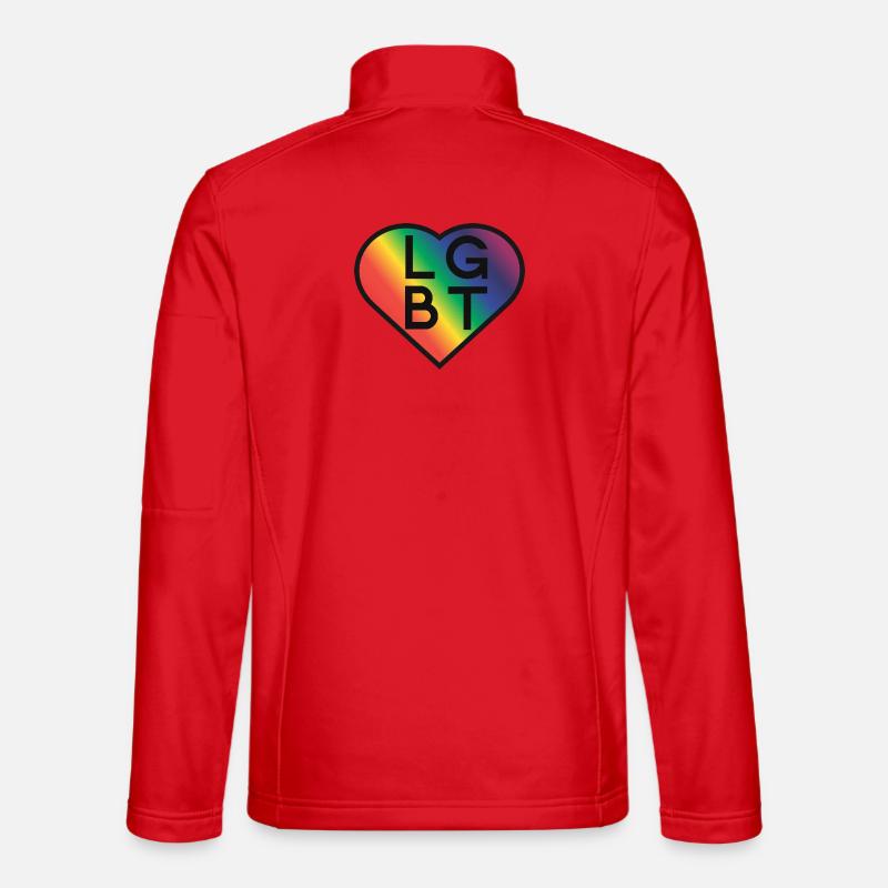 LGBT Rainbow Heart Pride Design - Unisex Softshell Jacket - red
