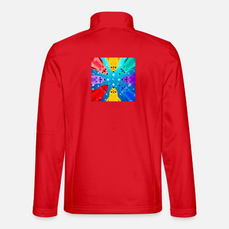 Colorful Circle Koi Unisex Softshell Jacket