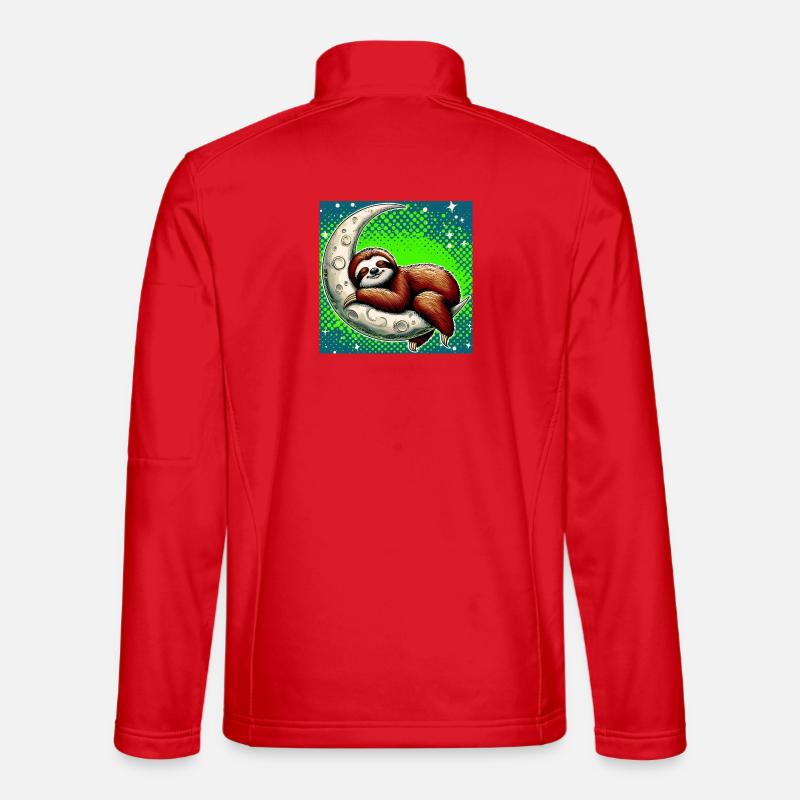 Faultier schläft auf dem Mond - Unisex Softshelljacke - Rot