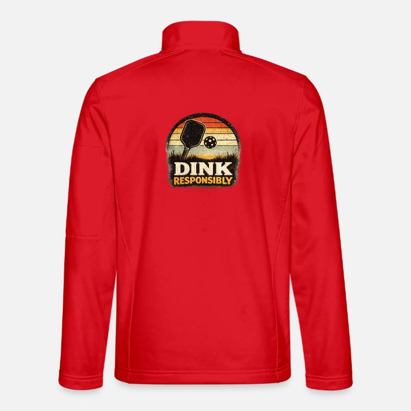 Dink Responsibly Retro Paddle Player Pickleball - Unisex Softshelljacke - Rot