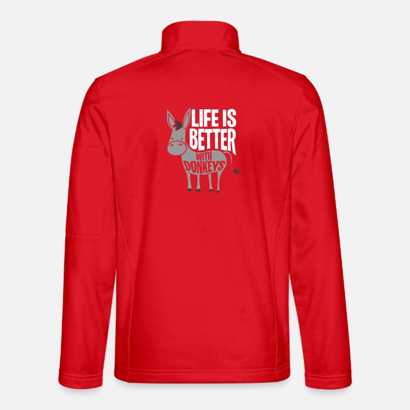 Life Is Better With Donkeys - Unisex Softshell Jacket - red