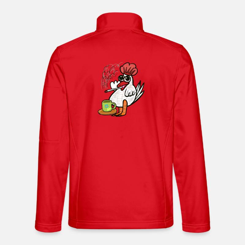 Coffee Butt Cigarettes Chicken Break - Unisex Softshell Jacket - red