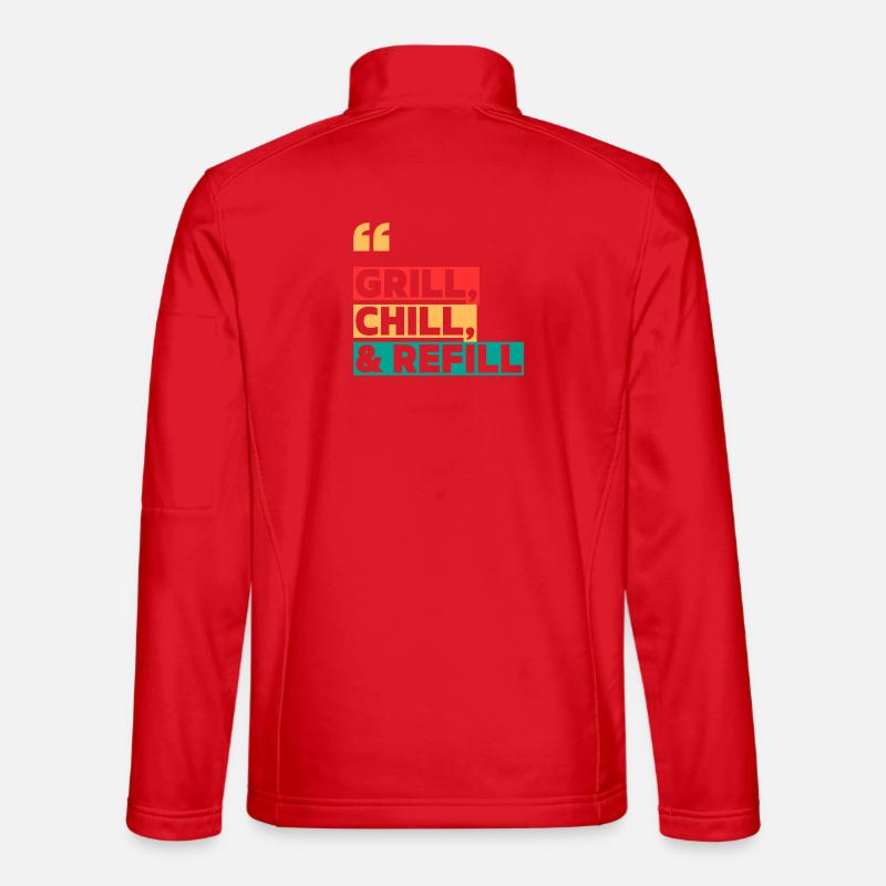 Grill, Chill & Refill - Unisex Softshell Jacket - red
