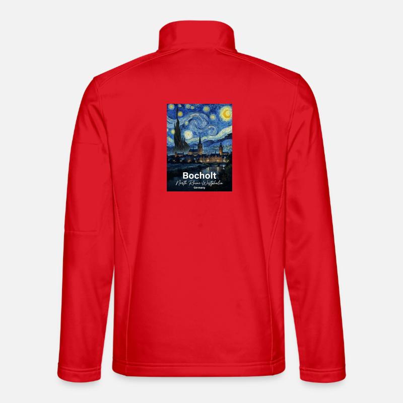 Bocholt Germany Starry Night - Unisex Softshell Jacket - red