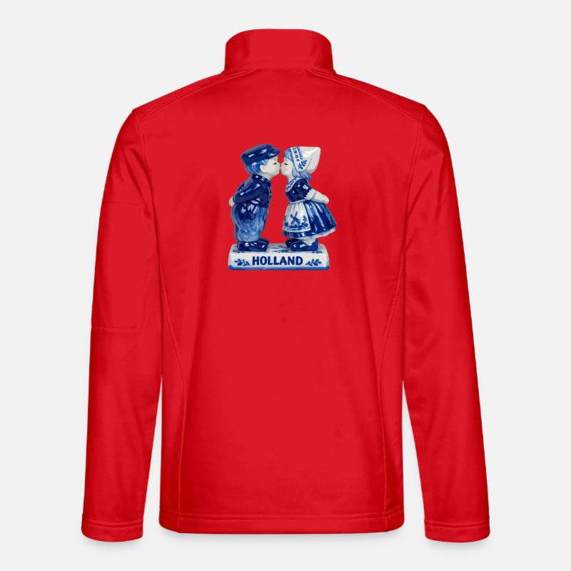 Delft Blue Küsspaar - Unisex Softshelljacke - Rot