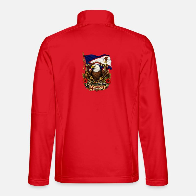 Adlerflagge von Amerikanisch-Samoa - Unisex Softshelljacke - Rot