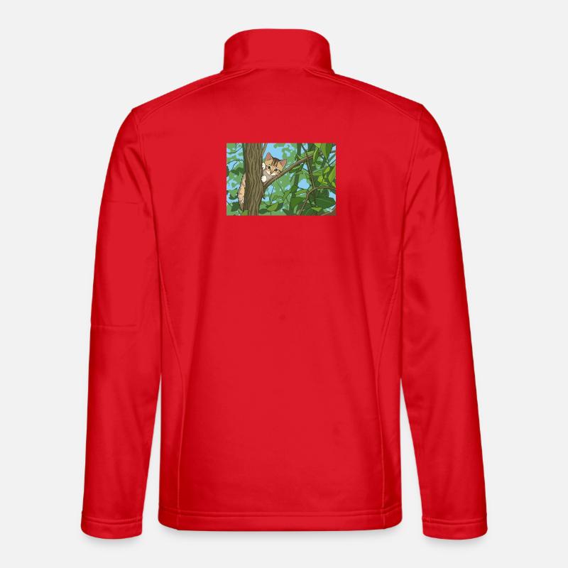 Cat exploring through the branches Unisex Softshell Jacket