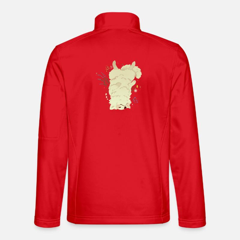Schlafender Hund auf der Wiese - Unisex Softshelljacke - Rot