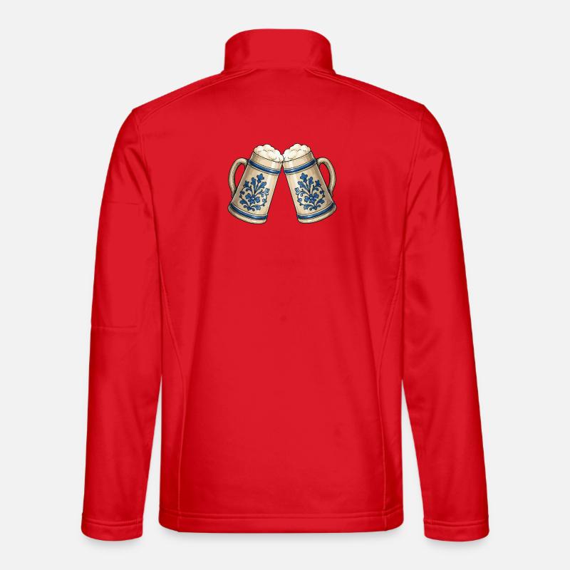 Bier Bierkrüge Ornament - Unisex Softshelljacke - Rot