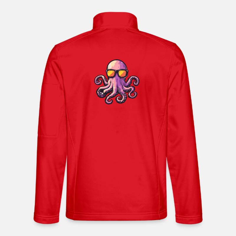 Oktopus Comic Urlaub - Unisex Softshelljacke - Rot
