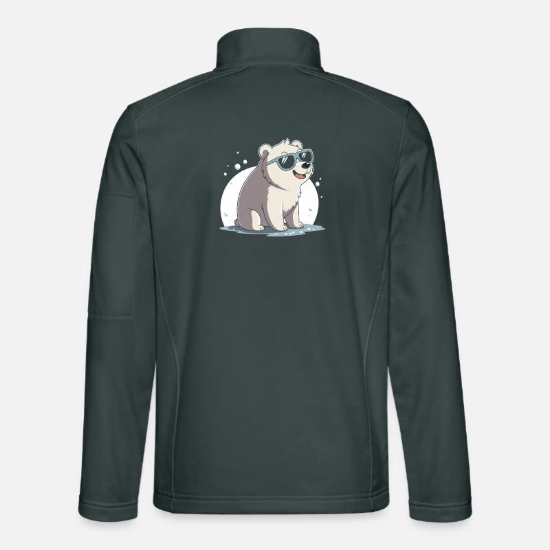 Schicker Eisbär mit Brille Unisex Softshelljacke