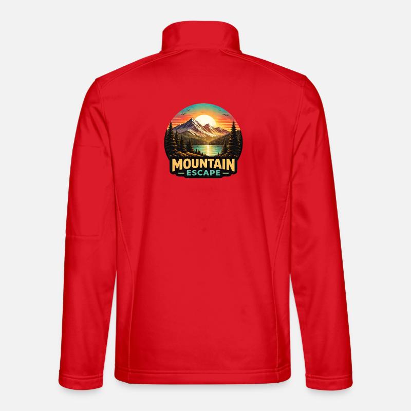 Mountain Landscape Sunset - Unisex Softshell Jacket - red