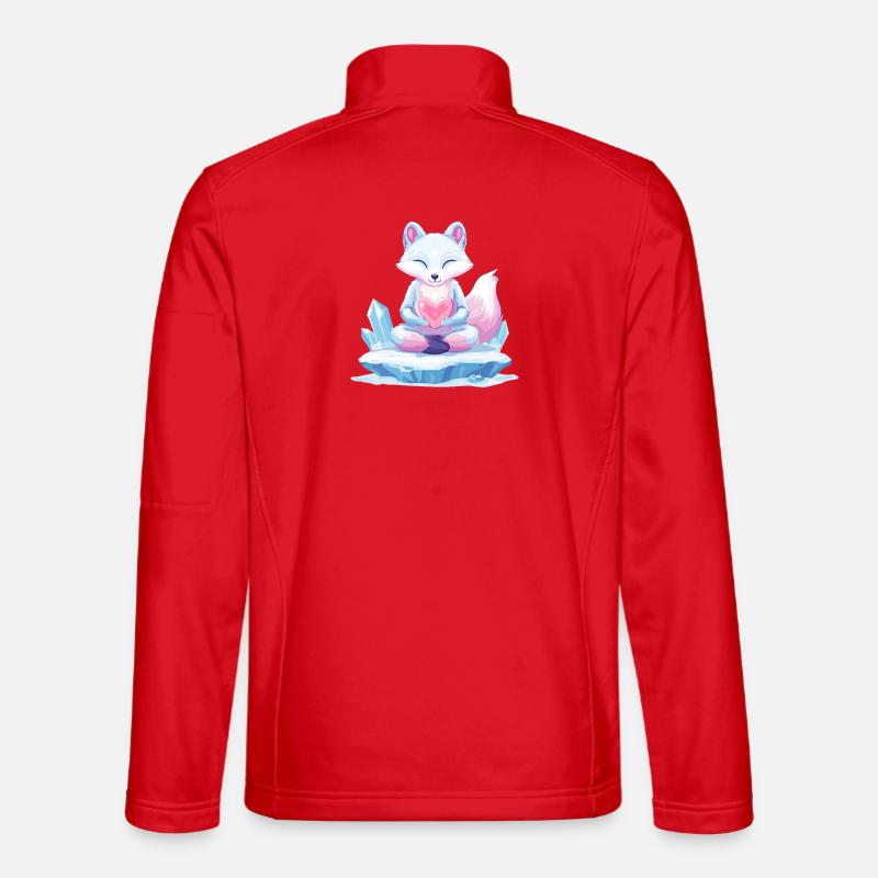 Pastell-Eisfuchs mit Herz Unisex Softshelljacke