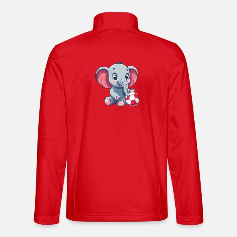 Éléphant mignon avec une balle Veste en tissu softshell Unisexe