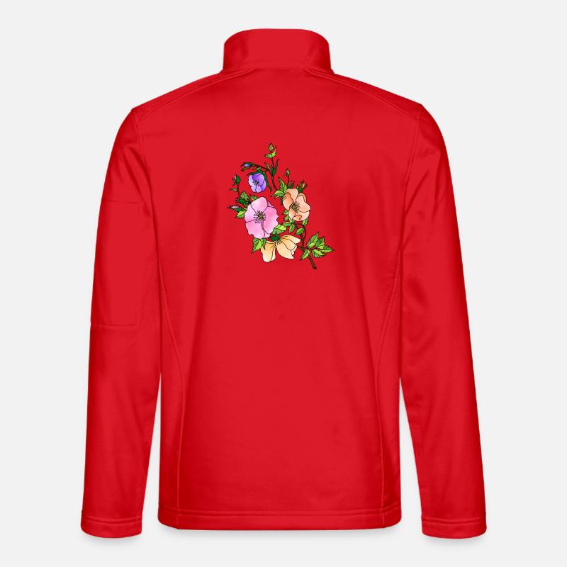 Blumen - Unisex Softshelljacke - Rot