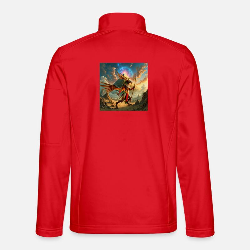 Winged guardian over the pyramid - Unisex Softshell Jacket - red