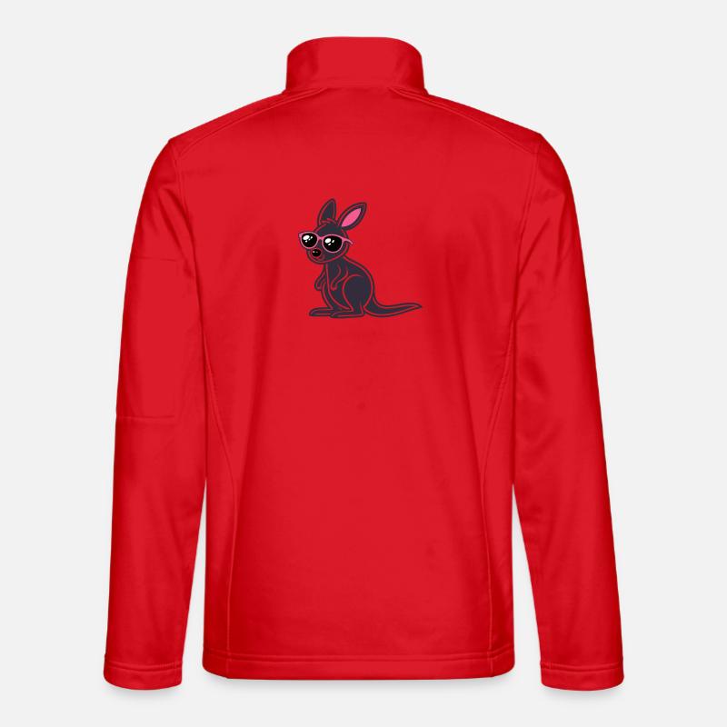 Dark Kangaroo Pink Glasses - Unisex Softshell Jacket - red