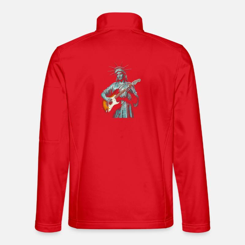 Freiheitsstatue, die E-Gitarre spielt Unisex Softshelljacke