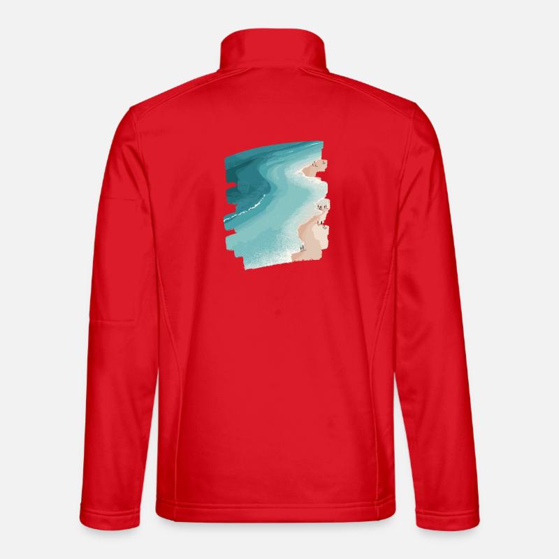 Strand Meer Palmen Retro - Unisex Softshelljacke - Rot