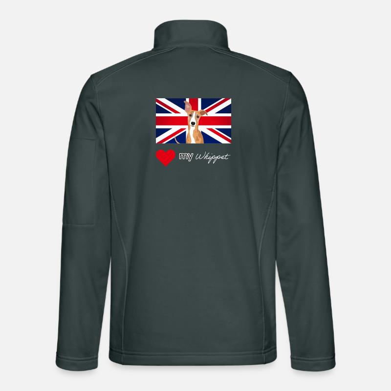 LUVMYWHIPPET (Weißer Text, Lebendig) Unisex Softshelljacke