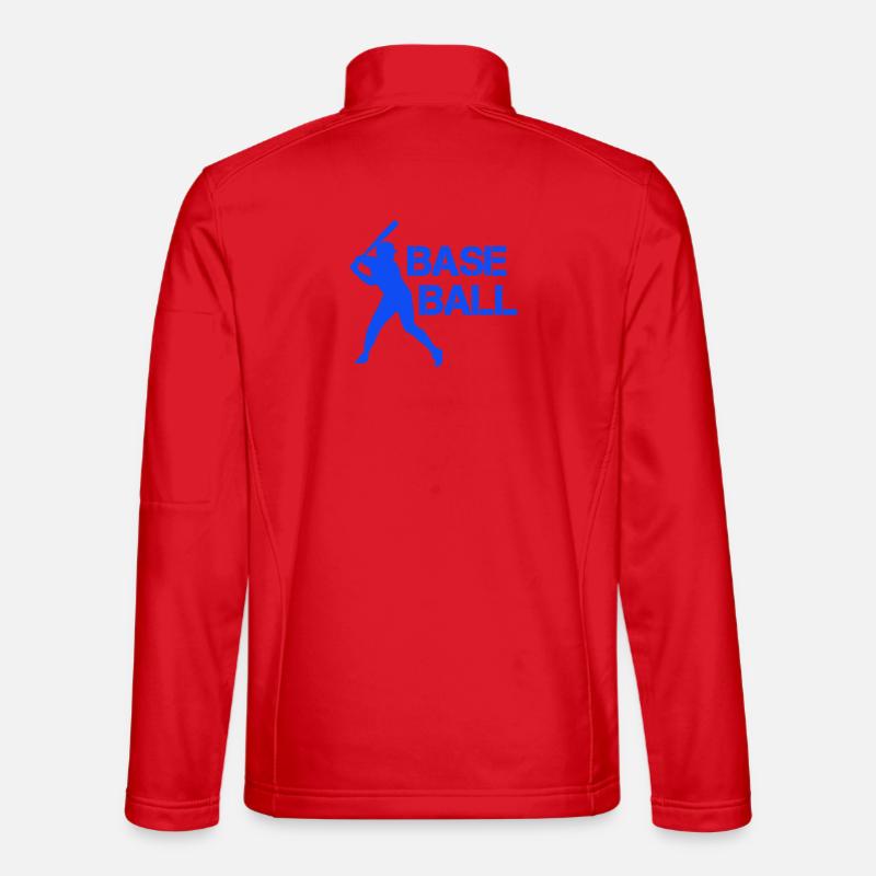 Baseball silhouette in flash blue - Unisex Softshell Jacket - red