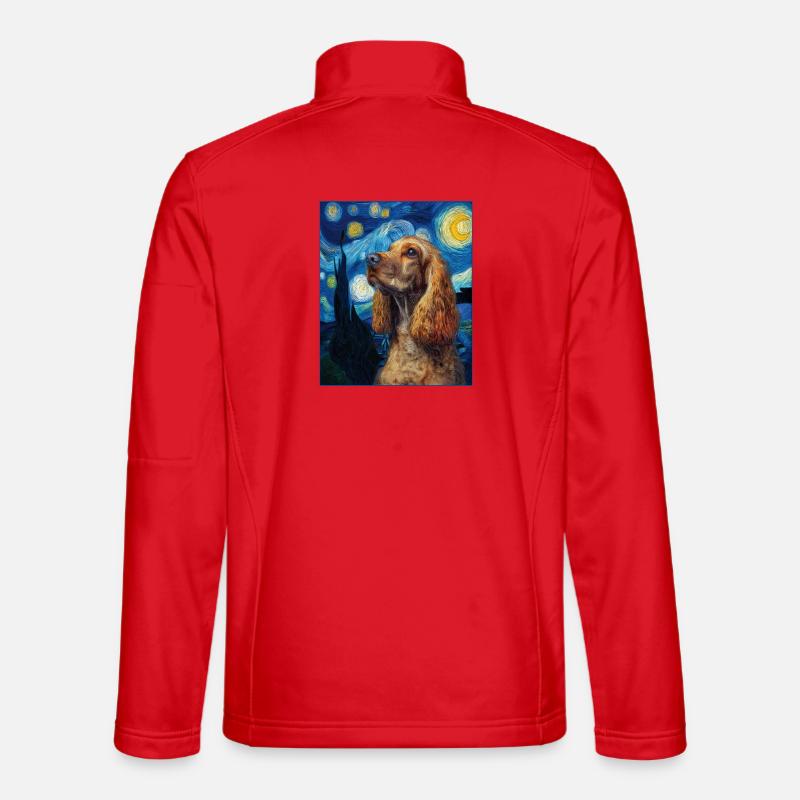 Cocker Spaniel Dog - Unisex Softshell Jacket - red