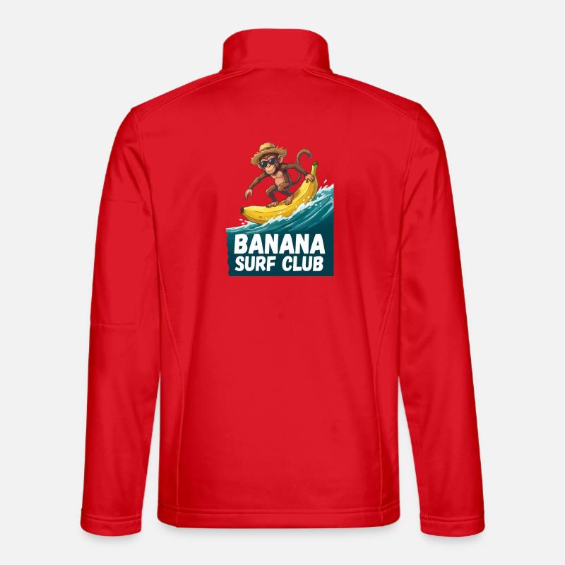 Bananen-Surfclub-Affe - Unisex Softshelljacke - Rot
