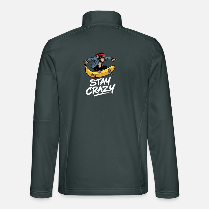 Crazy Monkey Skateboard Unisex Softshell Jacket