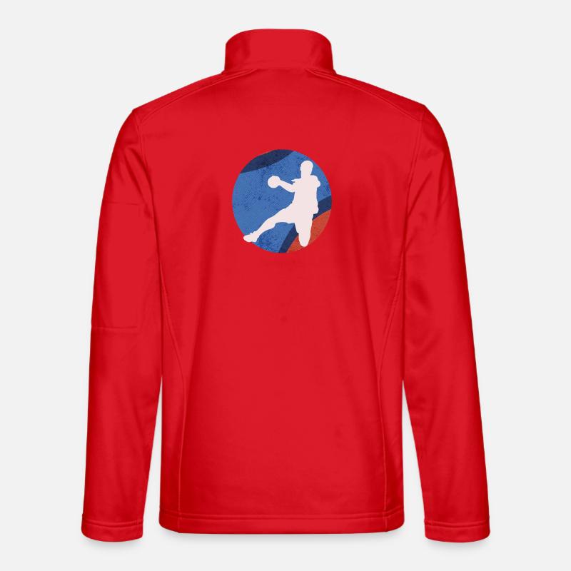 Basketball Silhouette im Retro-Pop - Unisex Softshelljacke - Rot