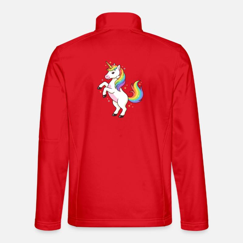 Regenbogen-Einhorn-Funkeln - Unisex Softshelljacke - Rot