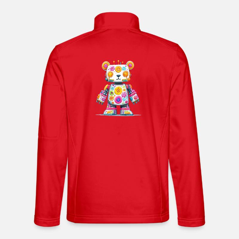 Bunt Roboterbär Neon-Print Unisex Softshelljacke