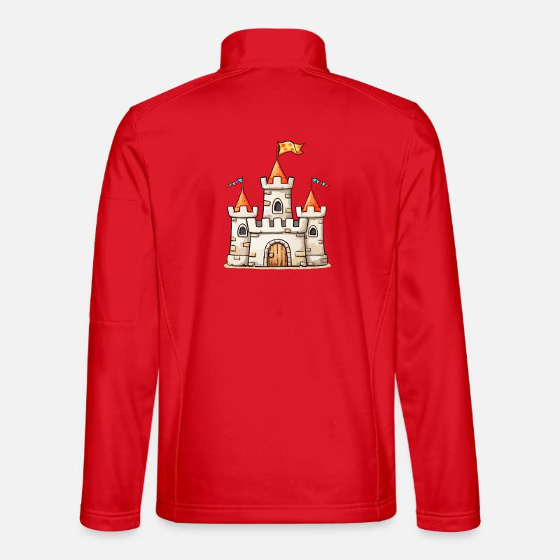 Sandkasten Schloss Illustration - Unisex Softshelljacke - Rot