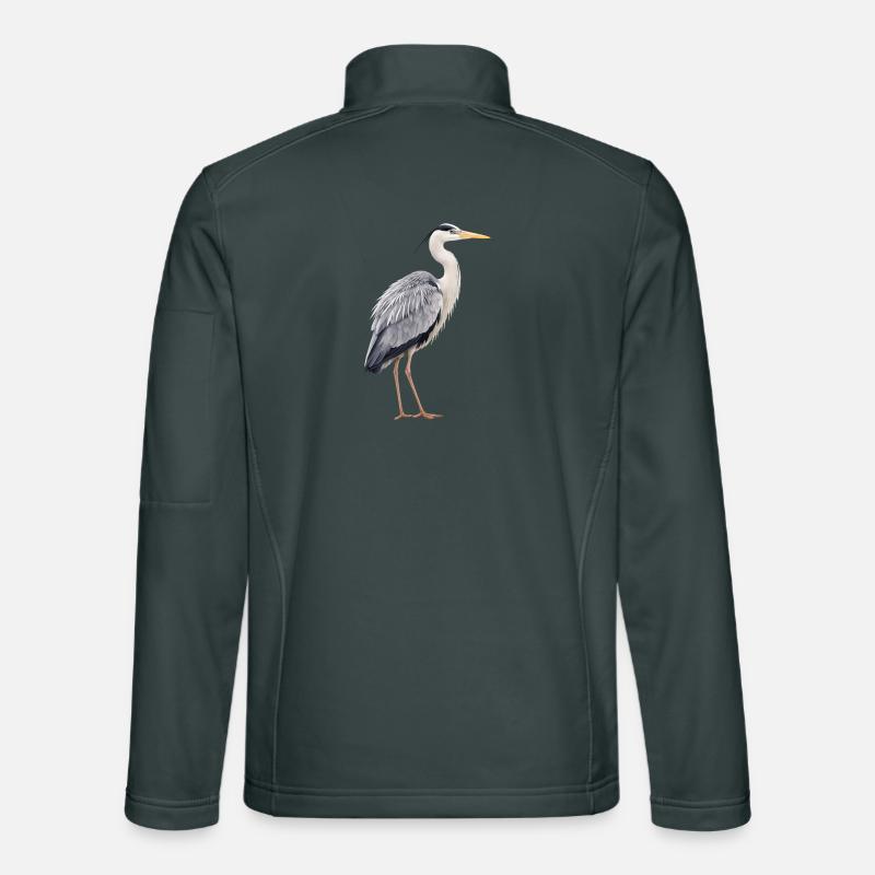 Héron cendré réaliste Veste en tissu softshell Unisexe