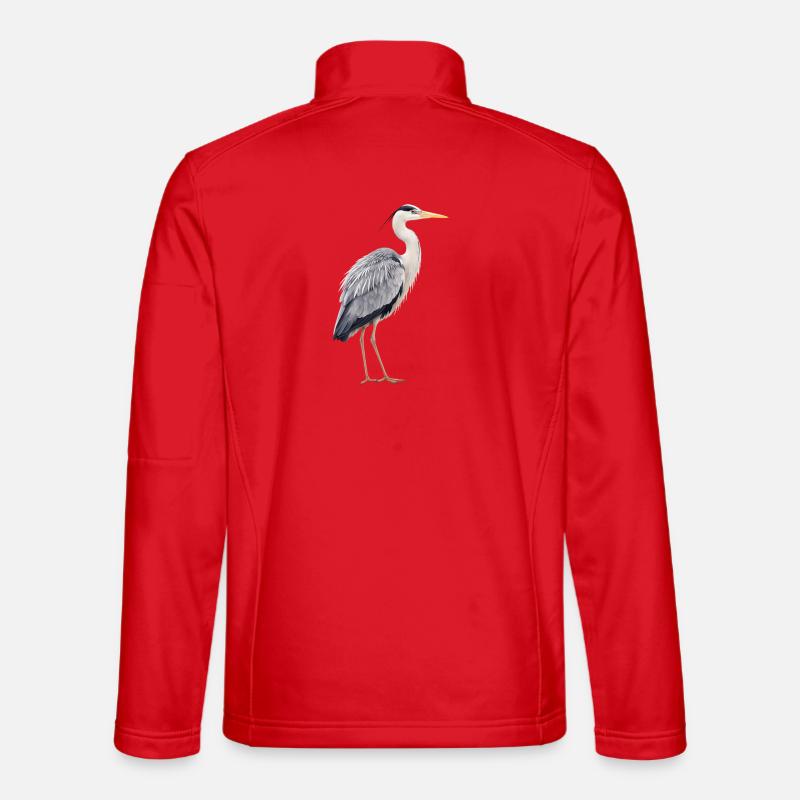 Realistischer Graureiher - Unisex Softshelljacke - Rot