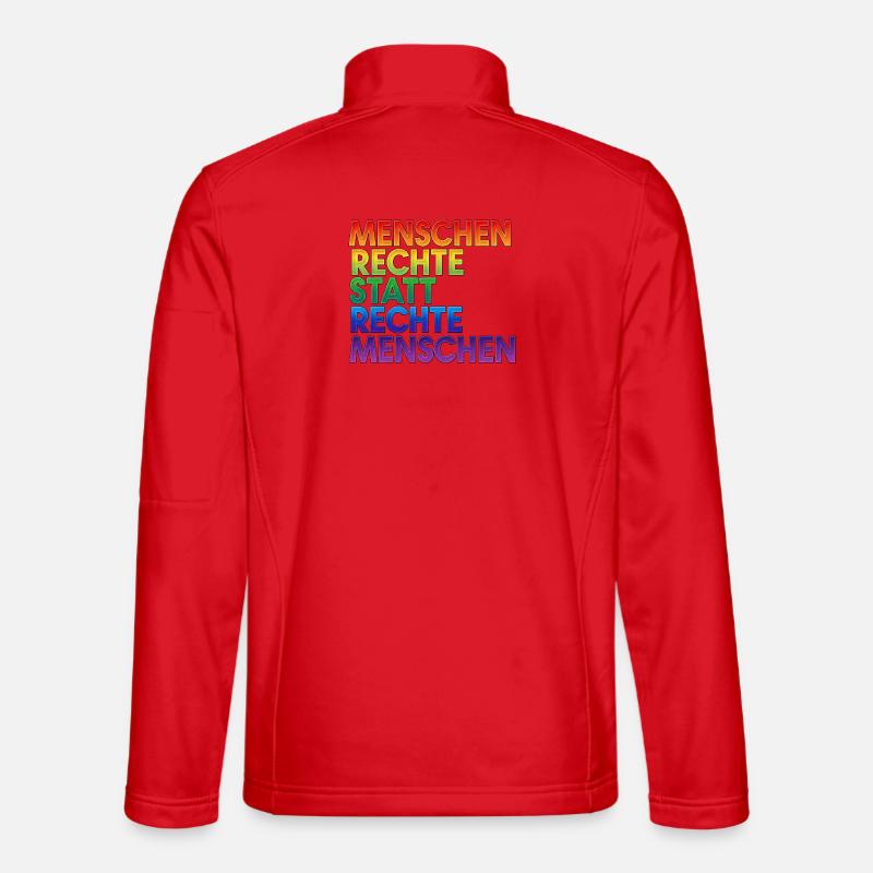 Regenbogen Statement Spruch Menschenrechte - Unisex Softshelljacke - Rot