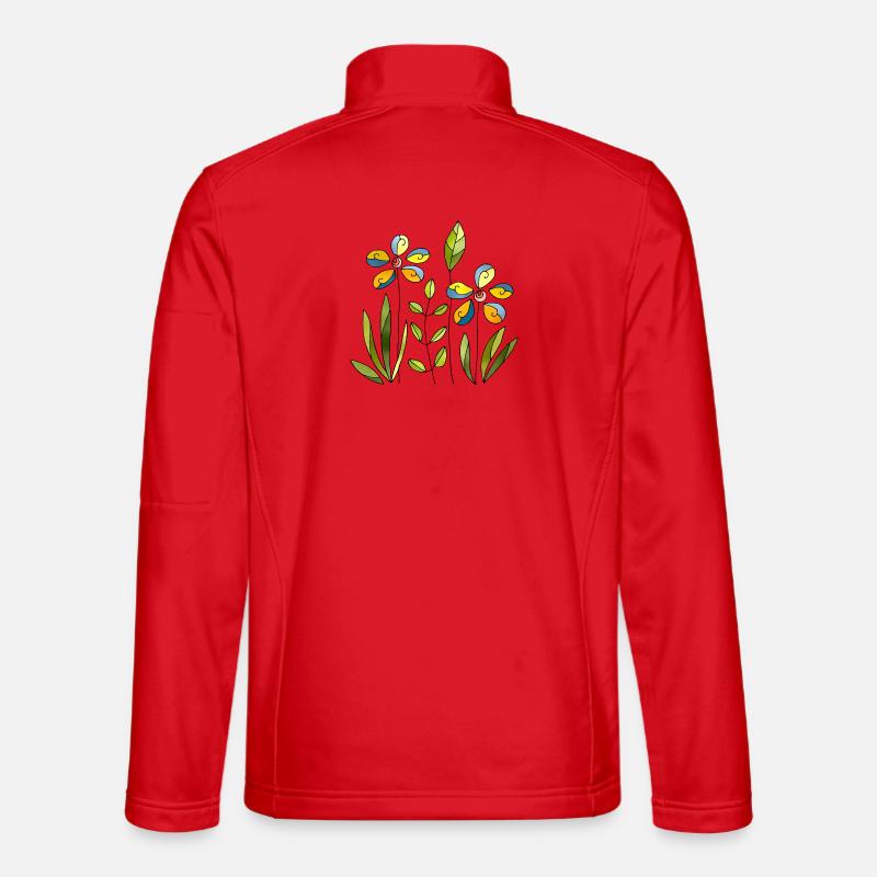 Flowers - Unisex Softshell Jacket - red